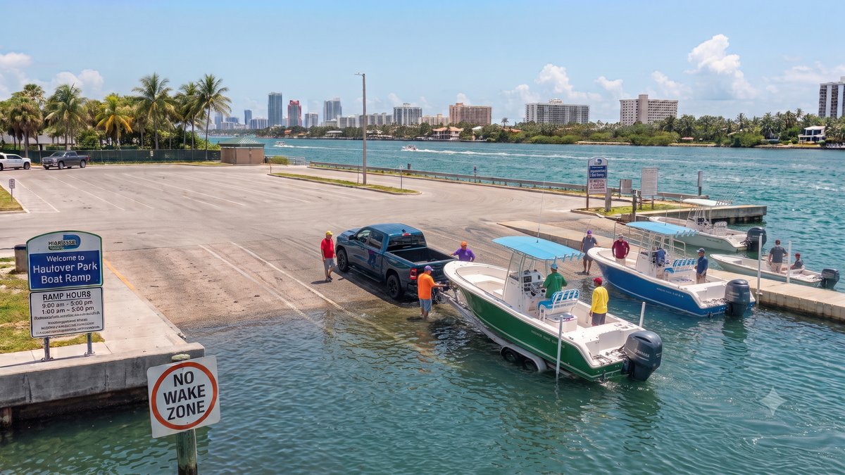 Boat insurance Florida — powerboats at Haulover Park Miami